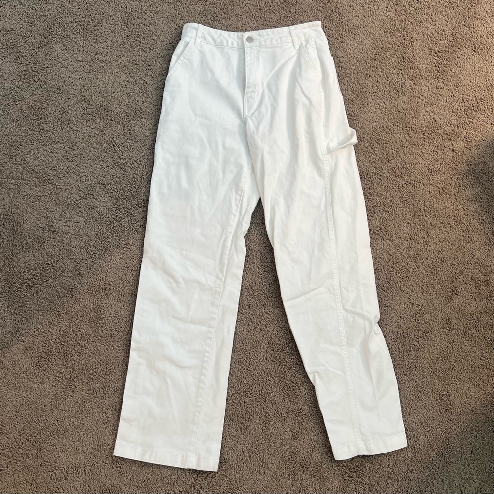 F21 White Cargo/Carpenter Pants